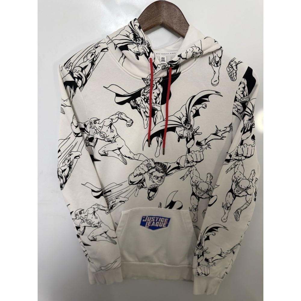 Puma 535223-02 Justice League Aop Hoodie Mens   Casual  WHITE DC SMALL